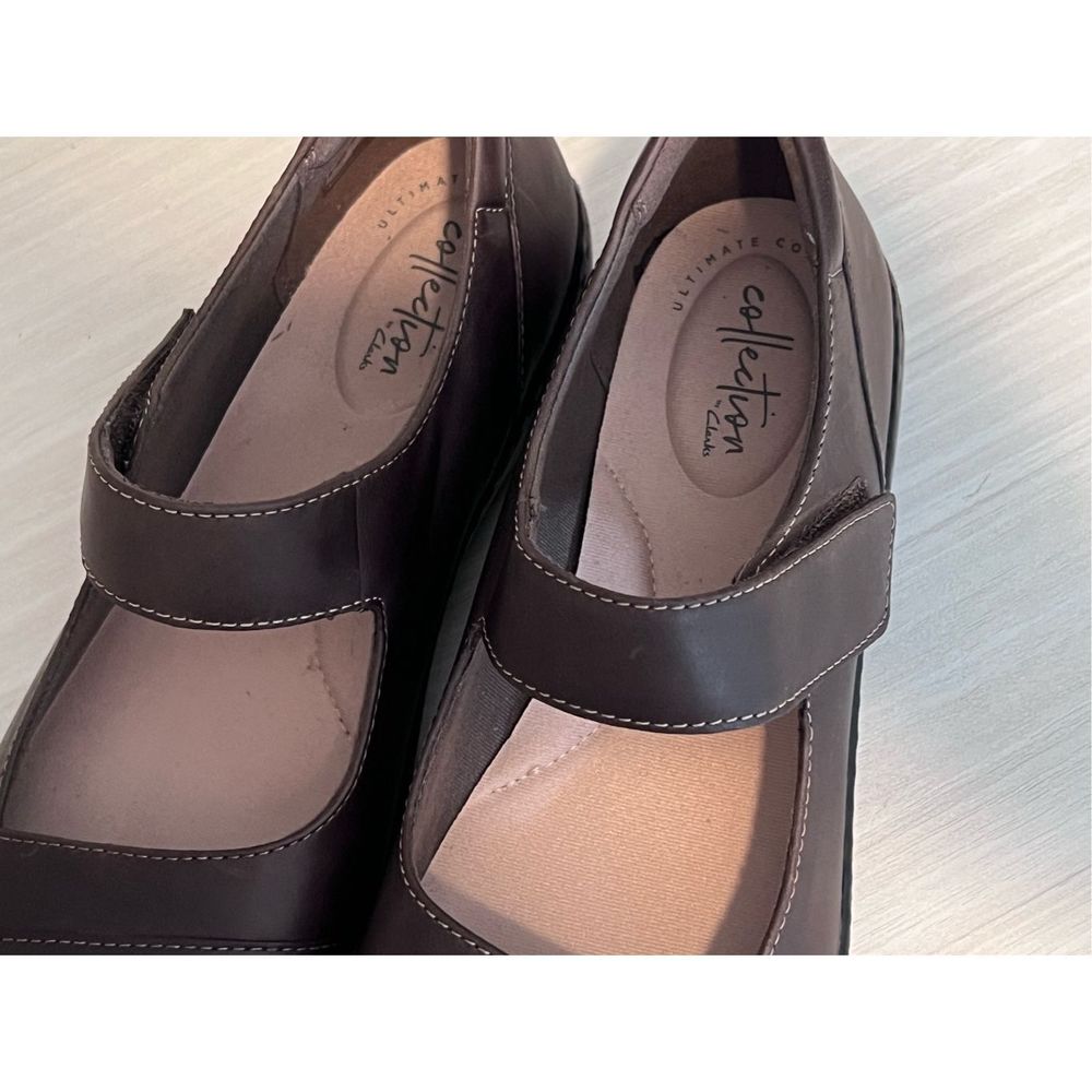 Clarks Women's Mary Jane Flats in Dark Brown - Picture 8 of 16